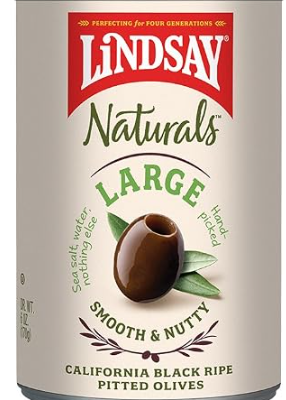 LINDSAY NATURALS LARGE BLACK OLIVES - 6 OZ